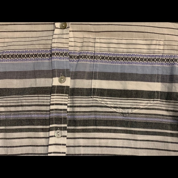 Sanctuary Gray Striped Button Down Roll Tab Shirt - Picture 6 of 8